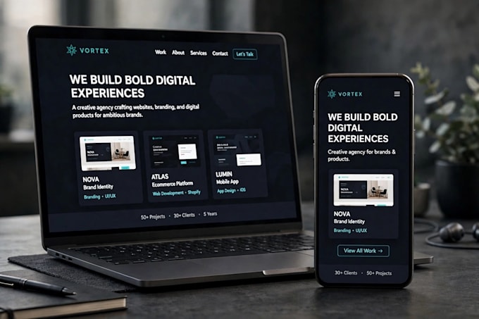 design a modern responsive website and landing page using HTML and CSS