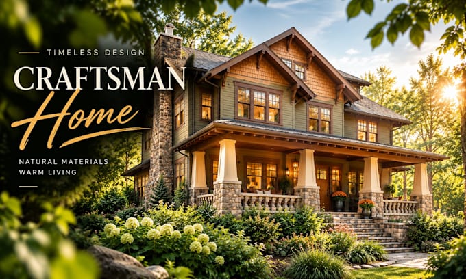 design craftsman front porch and patio 3d rendering