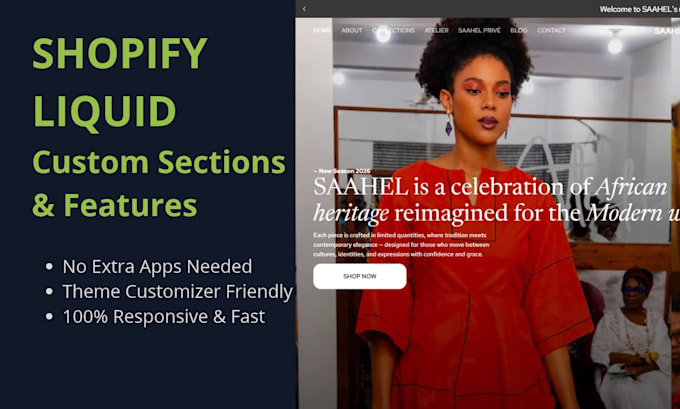 build custom shopify liquid section and theme feature