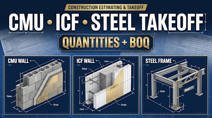 do cmu, icf and steel takeoff for dallas tx project