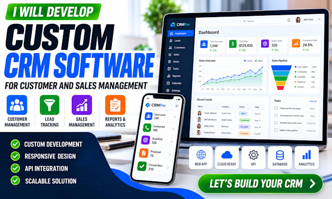 develop custom CRM software for customer and sales management