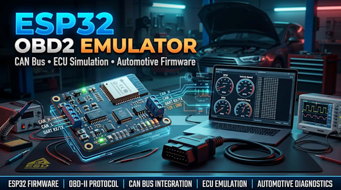 develop obd2 emulator firmware, esp32 can protocol automotive embedded system