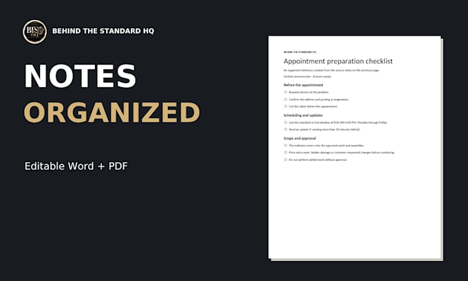 organize your messy notes into a clear word document