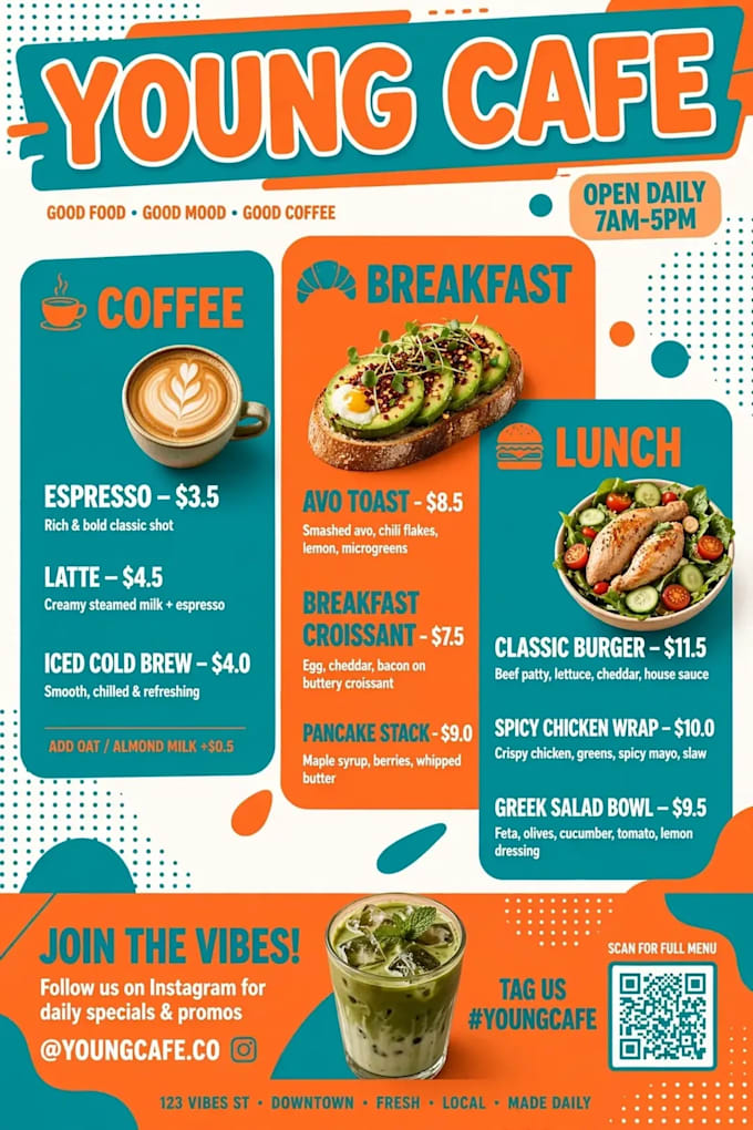 design luxury cafe restaurant menu flyer
