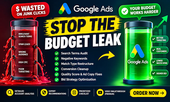 audit your google ads account to stop budget waste