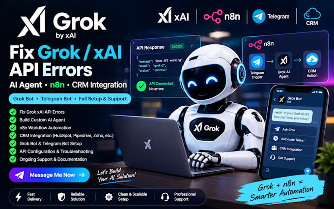 fix grok xai api errors ai agent n8n crm integration grok bot telegram bot grok