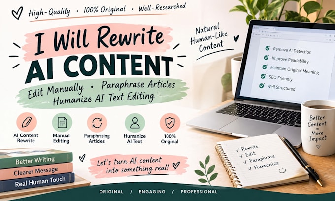rewrite ai content, edit manually paraphrase articles, humanize ai text editing
