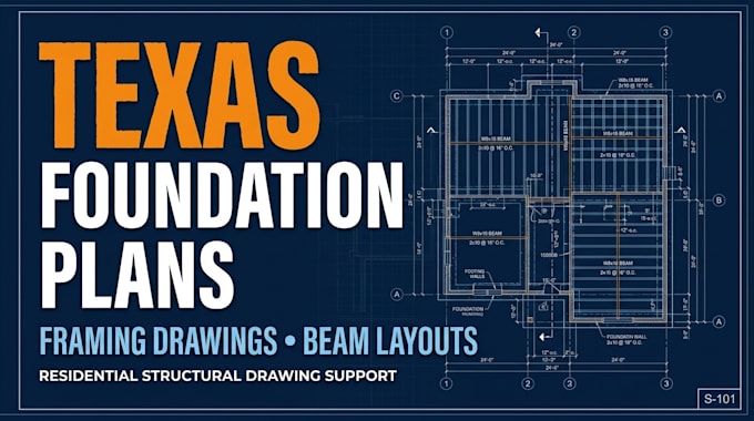 texas foundation plans framing drawings and beam layouts