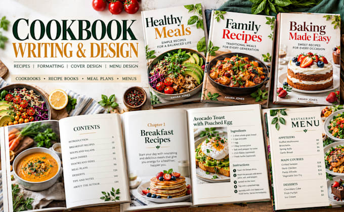 write edit design quality cookbook recipe book cookbook formatting meal plan