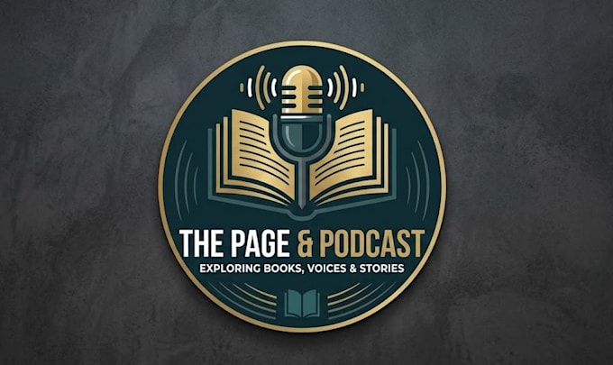 create modern podcast literary logo for book