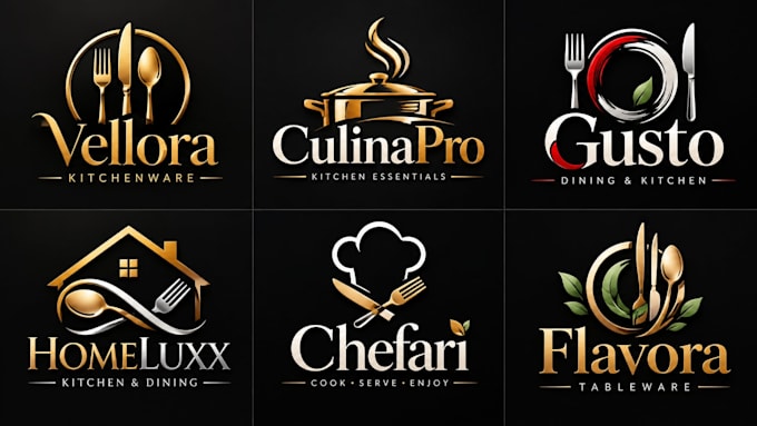 design a professional kitchen utensils, restaurant, dining cutlery logo