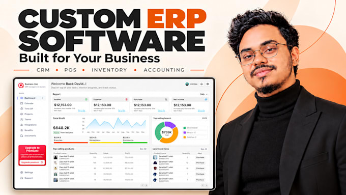 develop erp pos CRM hrm system and business management system for your business