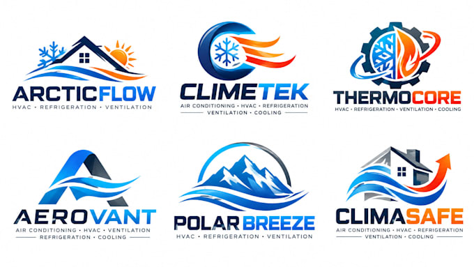 design a modern air conditioning, hvac, refrigeration, ventilation cooling logo
