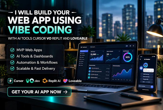 vibe coding and ai development for your custom ai website, app and ai chatbots