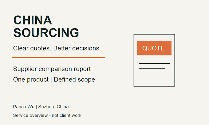 compare china supplier quotes and prepare a sourcing report