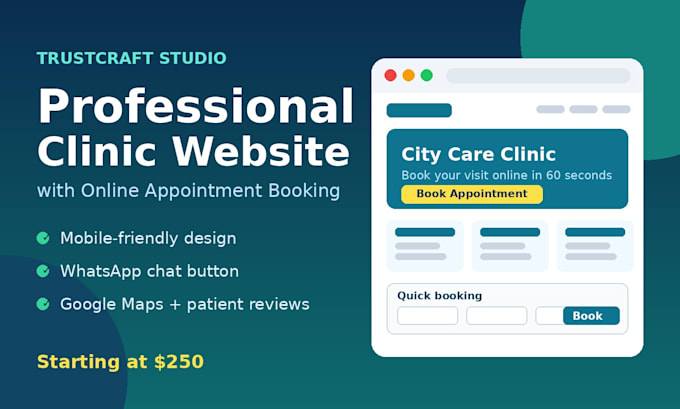 build a professional clinic website with online appointment booking
