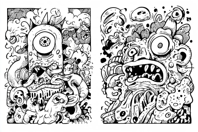 draw doodle art name or merch design