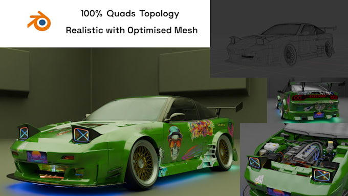 model a 3d realistic car