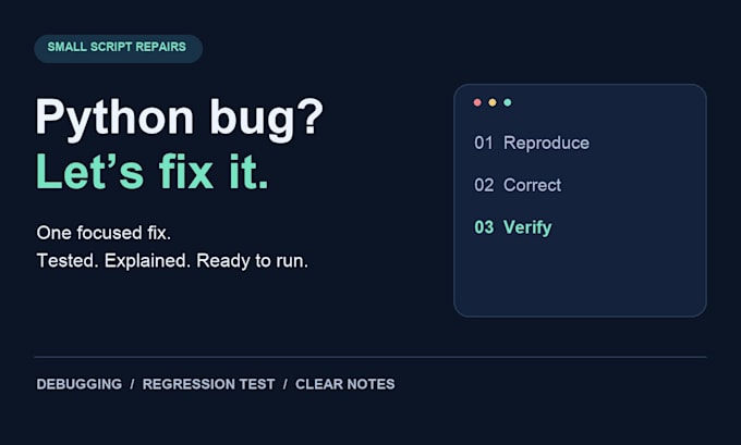 fix a python script bug with a tested solution