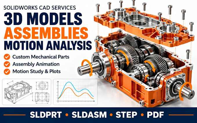 create solidworks 3d models, assemblies and motion analysis