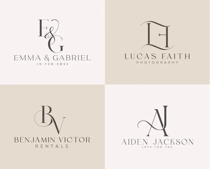 design wedding logo, wedding monogram, invitation or initials