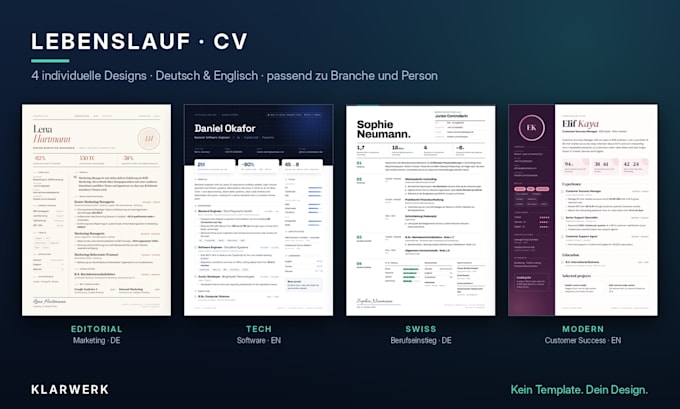 write your professional german lebenslauf and anschreiben