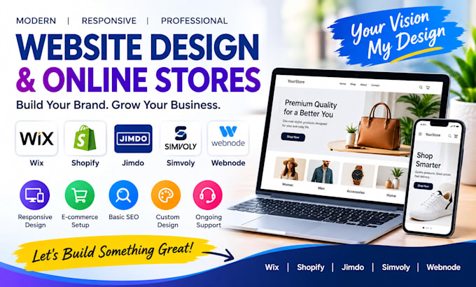 build wix jimdo shopify simvoly webnode website store design