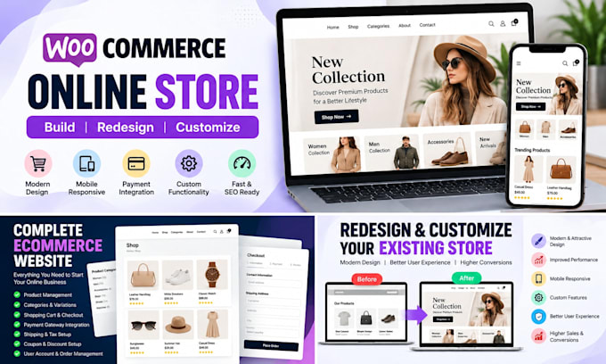 redesign or customize your woocommerce online store