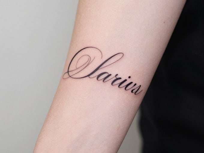 design a delicate fine line tattoo lettering