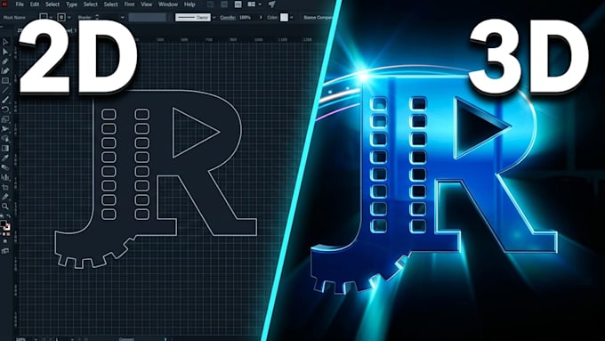 create a cinematic 3d logo animation video