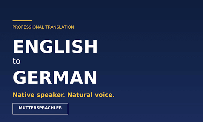translate english to german as a native speaker