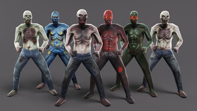 create low poly ps1 psx horror monsters, characters rigging and custom animation
