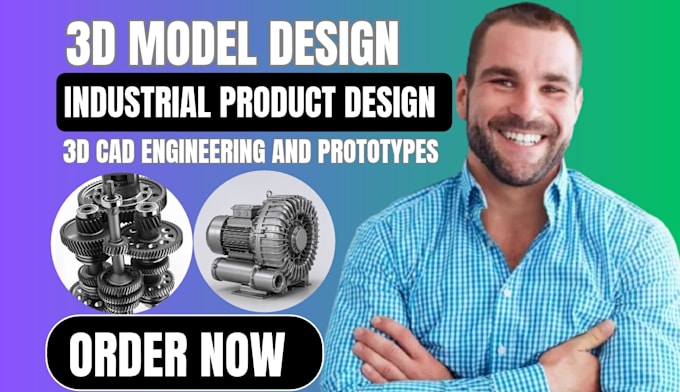 do industrial product design, 3d model design, 3d cad engineering and prototypes