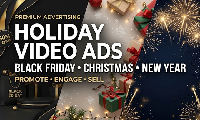 create black friday, christmas and new year promotional video ads