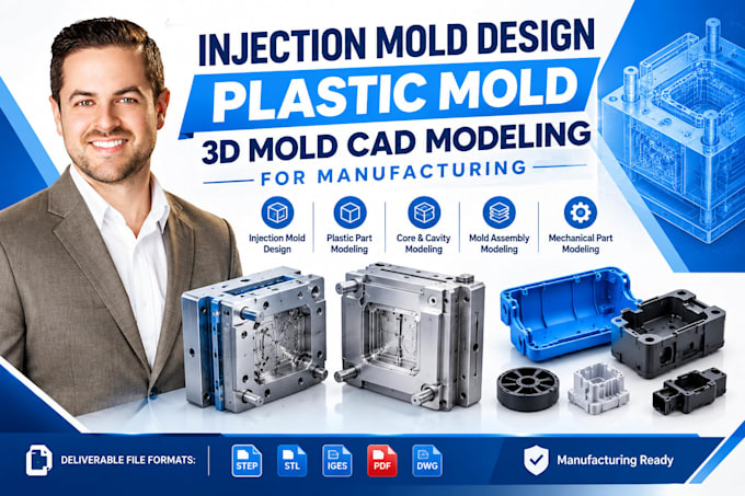 injection mold design plastic mold 3d mold cad modeling for manufacturing