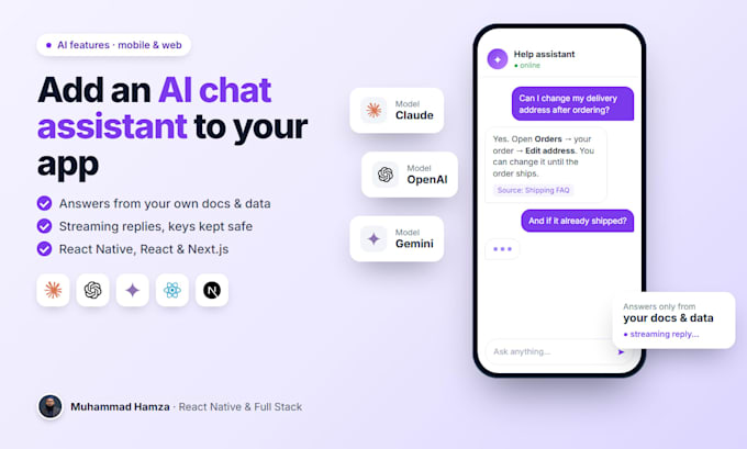 add an ai chat assistant to your react native or web app
