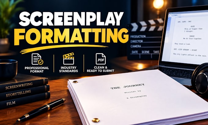 do screenplay formatting film script TV pilot in final draft screenplay format