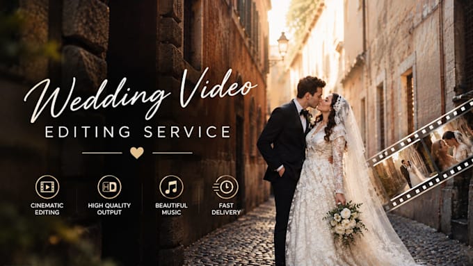 do romantic cinematic wedding video editing and wedding video editor