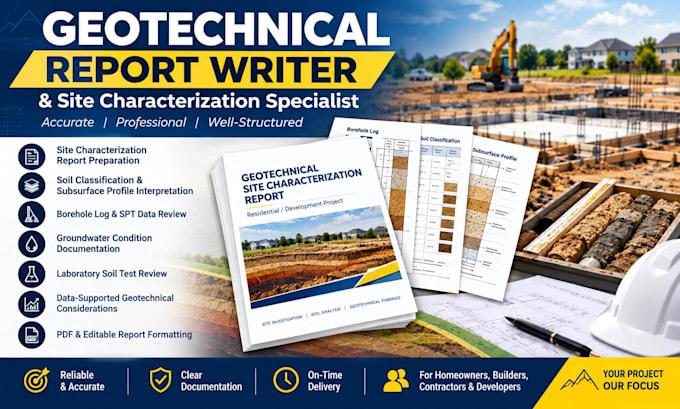 prepare geotechnical site characterization reports