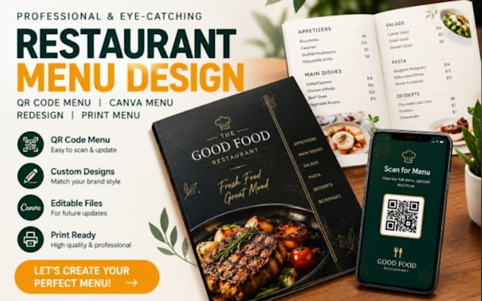 design restaurant menu qr code menu canva menu redesign restaurant print menu