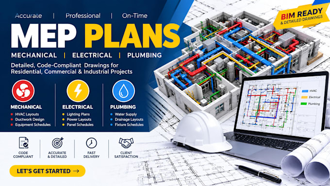 prepare complete mep permit drawings for commercial buildings