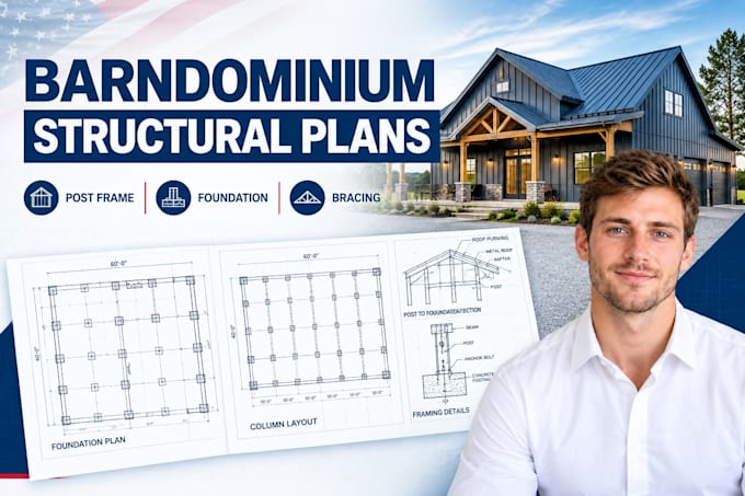draft barndominium post frame foundation and structural plans