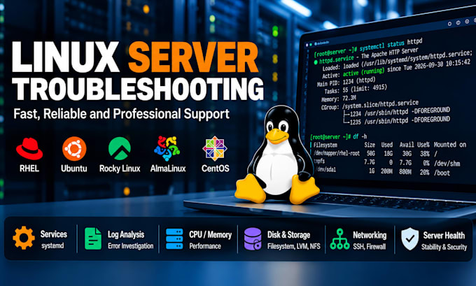 troubleshoot linux servers and create bash or python scripts