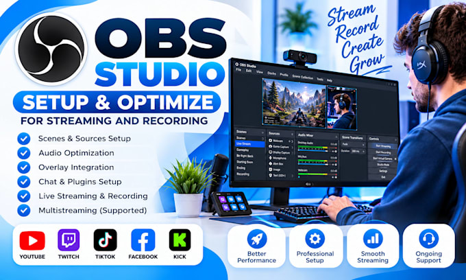 set up and optimize obs studio for streaming and recording