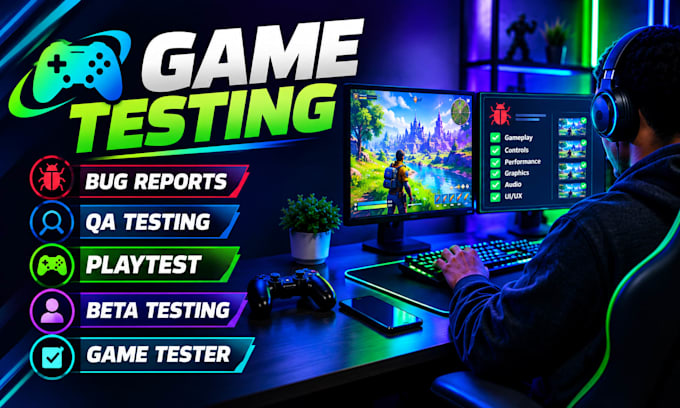 do game testing, QA playtests and bug reports for a smooth, bugfree game launch