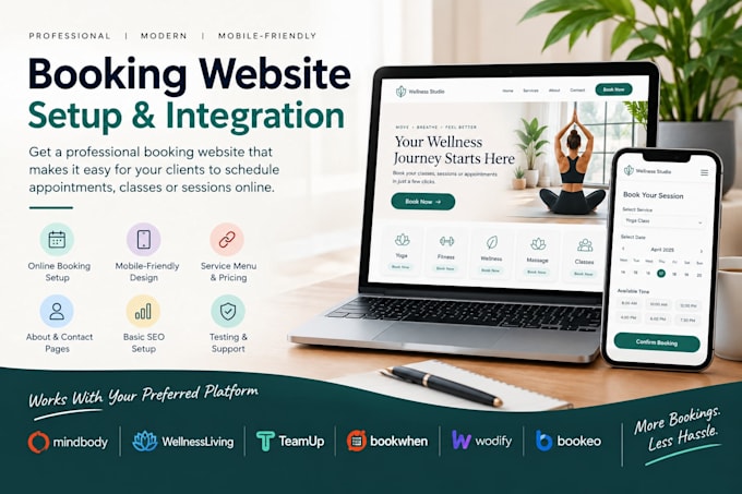 setup mindbody wellnessliving teamup bookwhen wodify bookeo booking website
