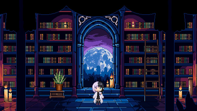draw pixel art backgrounds and game scenes for your indie game