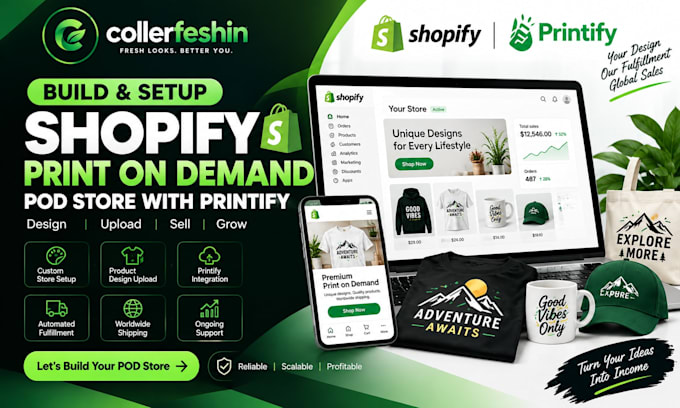 build shopify print on demand pod store with printify