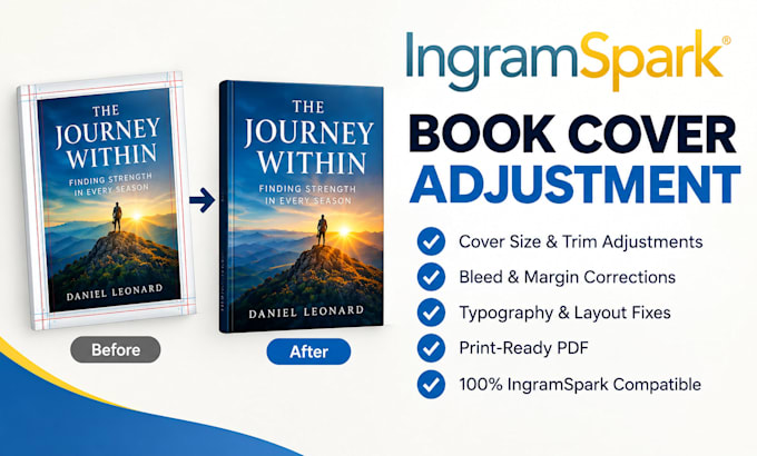 create a print ready ingramspark book cover layout for hardcover, paperback