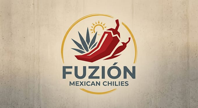 do modern mexican food chilli logo design 1 day